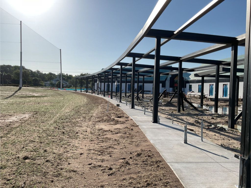 The overhead canopy for the Hitting Bays